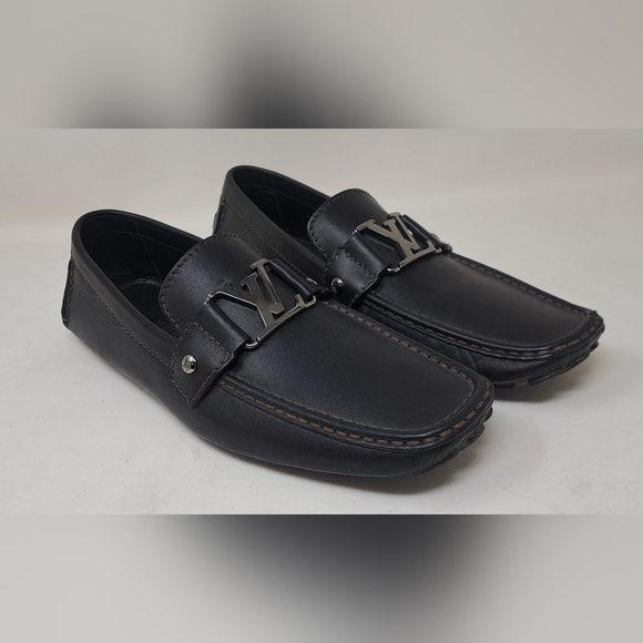 Louis Vuitton Monte Carlo Driving Loafers Shoes Chocolate Brown Leather 8.5 US - Picture 2 of 16